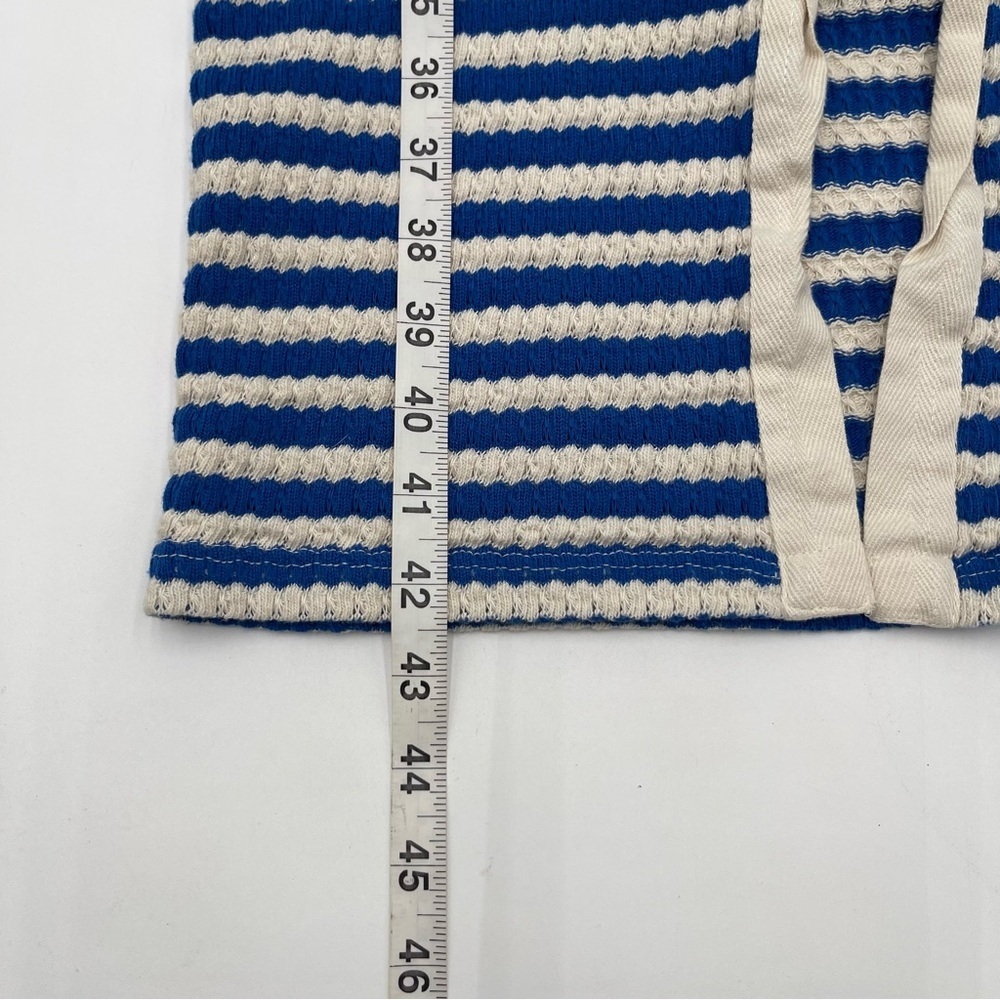 MNG Mango Blue/ Cream Stripe Jersey Sweater Midi Dress Sz US 10 Short Sleeve - Picture 13 of 13